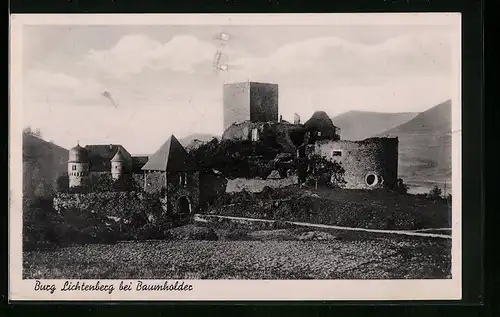 AK Baumholder, Blick auf die Burg Lichtenberg