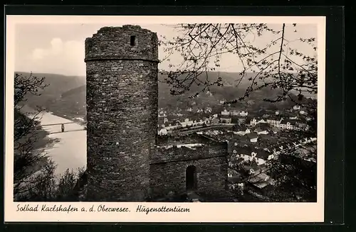 AK Karlshafen / Oberweser, Ruine des Hugenottenturm