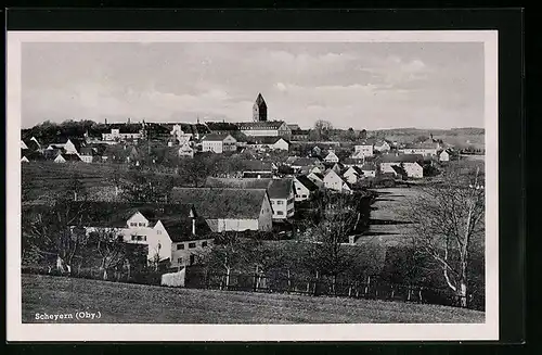 AK Scheyern /Oby., Ortspartie mit Blick auf die Kirche