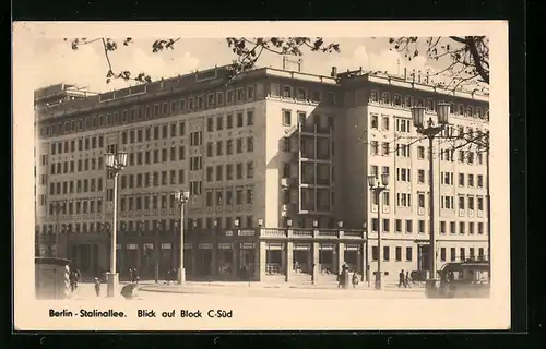 AK Berlin, Stalinallee, Blick auf Block C-Süd