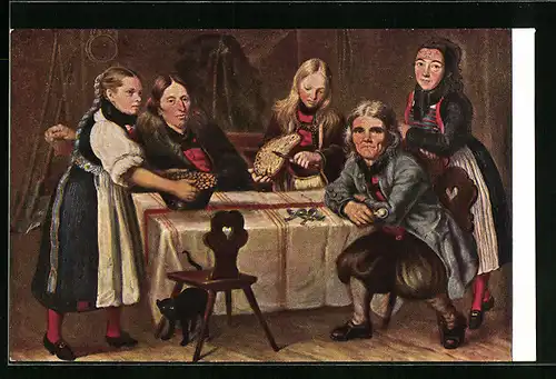 Künstler-AK Schaffhausen, Schweizer Landestrachten