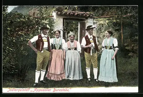 AK Jodlerquintett Appezeller Burestobe in Tracht