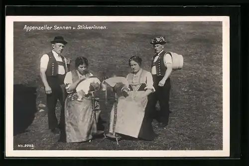 AK Appenzeller Sennen und Stickerinnen