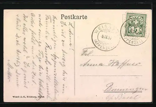 AK Appenzell, Täfeli Jungfrauen vor der Prozession