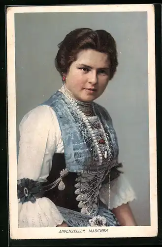 AK Appenzeller Mädchen in Tracht