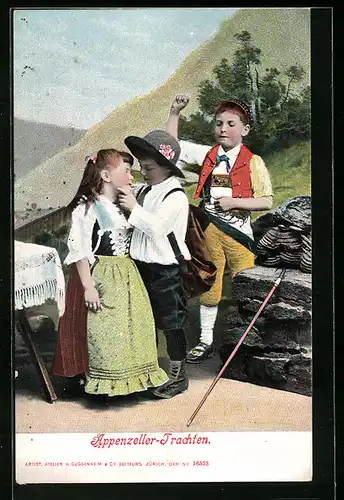 AK Schweizer Kinder in Appenzellertracht