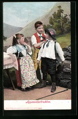 AK Schweizer Kinder in Appenzellertracht