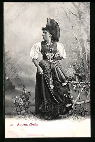 AK Appenzellerin in Tracht