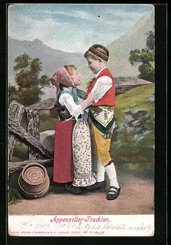 AK Kinder in Appenzeller-Trachten