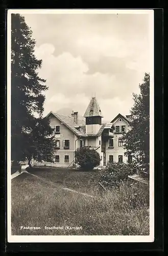 AK Faakersee, Blick auf Inselhotel