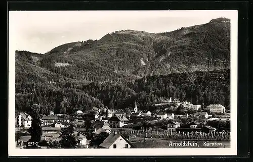 AK Arnoldstein, Ortsansicht mit Bergen