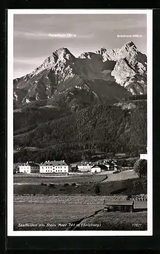 AK Saalfelden am Stein, Teilansicht mit Persalhorn und Breithorn