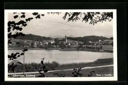 AK Obertrum /Salzburg, Teilansicht mit Kirche