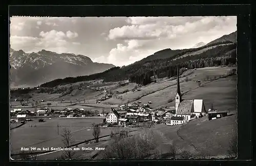 AK Saalfelden am Stein, Alm, Teilansicht mit Kirche