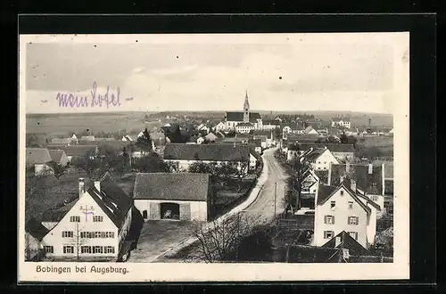 AK Bobingen b. Augsburg, Ortsansicht aus der Vogelschau