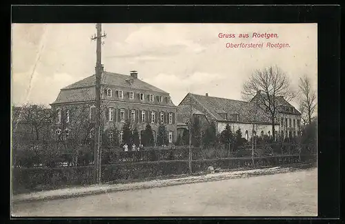 AK Roetgen, Oberförsterei mit Strassenpartie