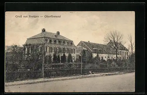 AK Roetgen, Oberförsterei mit Strassenpartie