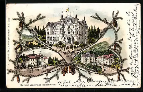 AK Badenweiler, Gesamtansicht des Waldhaus im Kurbad
