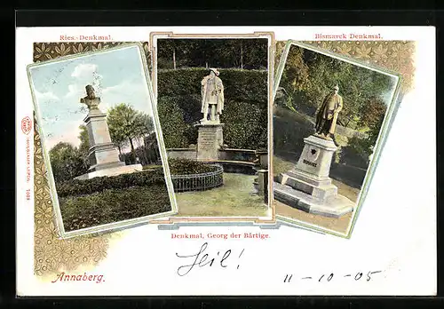 AK Annaberg, Ries.-Denkmal, Georg der Bärtige Denkmal
