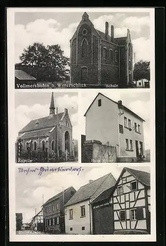 AK Volmershoven / Alfter, Schule, Kapelle, Haus Müller, Hauptstrasse