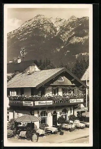 AK Garmisch-Partenkirchen, Gasthaus Münchner Hofbräustüberl