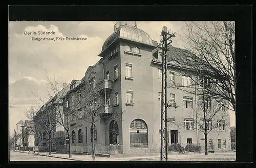 AK Berlin-Südende, Kasierliches Postamt an der Langestrasse Ecke Denkstrasse