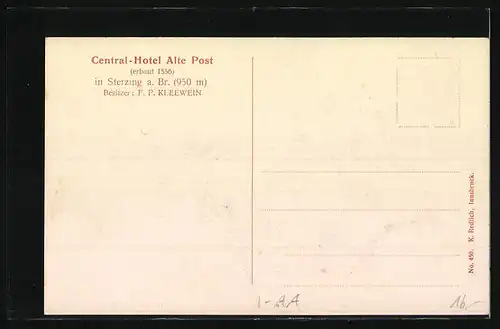 AK Sterzing a. Br., Hotel alte Post, Strassenansicht mit Gästen an Tischen