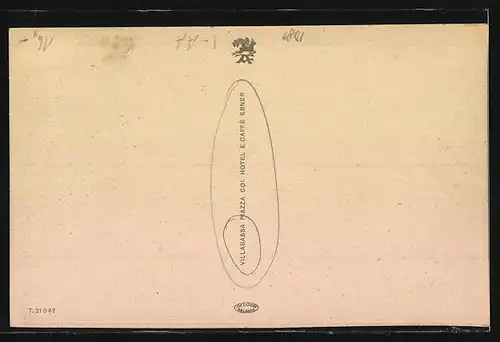 AK Villabassa, Piazza col Hotel e Caffé Ebner