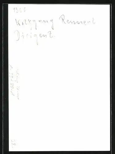 AK Portrait des Dirigent Wolgang Rennert mit Autograph