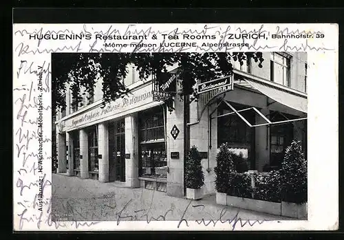 AK Zürich, Huguenins Restaurant & Tea Rooms, Bahnhofstrasse 39