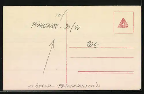 AK Berlin-Friedrichshain, Ehrentafeln des Postamts Berlin O. 17 sowie der Bahnpostämter 4 und 18, Mühlenstrasse 39 /40