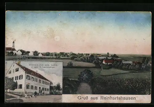 AK Reinhartshausen, Gasthaus zum gold. Lamm v. Joh. Schweinberger