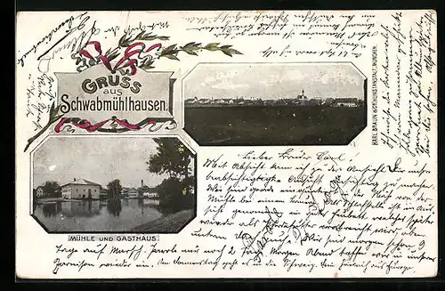 AK Schwabmühlhausen, Mühle und Gasthaus