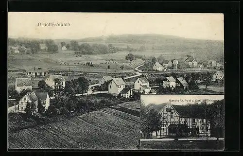 AK Brüchermühle, Gasthof z. Post v. Carl Steinhausen