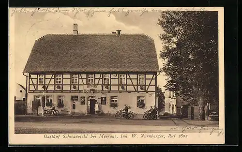 AK Meerane, Gasthof Schwanefeld von W. Nürnberger
