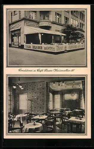 AK Berlin-Wilmersdorf, Conditorei u. Café Lisan, Kaiserallee 30, Ecke Güntzelstrasse