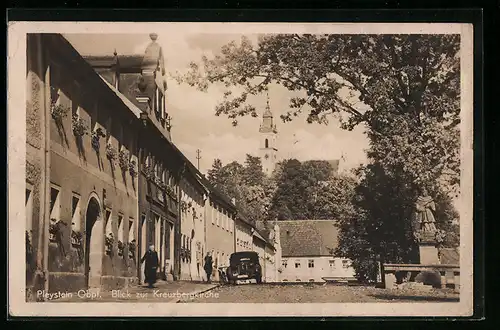 AK Pleystein /Obpf., Blick zur Kreuzbergkirche