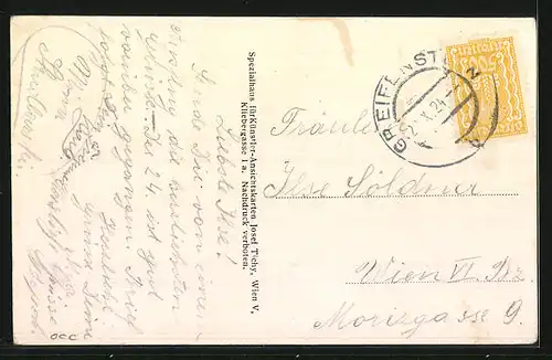 Künstler-AK Hadersfeld /Wienerwald, Ortspartie mit Gabriel Michels Gasthaus