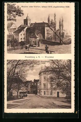 AK Naumburg a. S., Wezelstor, Hotel Schwarzes Ross in der Gr. Wezelstrasse