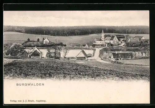AK Burgwalden, Ortsansicht mit Teichen