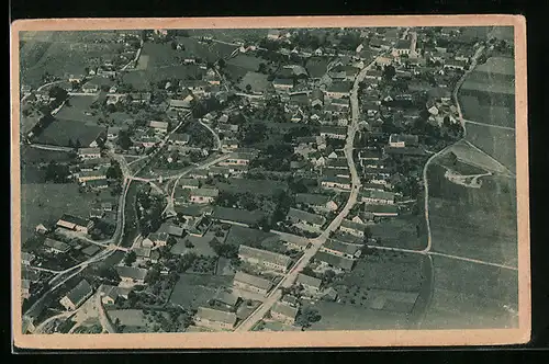 AK Grossaitingen i. Schw., Ortsansicht vom Flugzeug aus