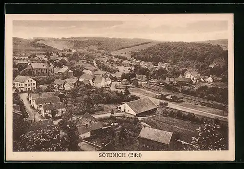 AK Sötenich /Eifel, Ortsansicht mit Fernblick aus der Vogelschau