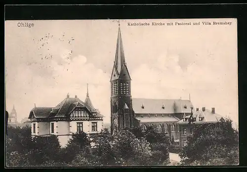 AK Ohligs, Katholische Kirche mit Pastorat und Villa Bremshey