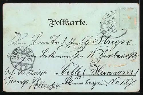 Lithographie Elberfeld, Ortsansicht, Reformierte Kirche, Theater