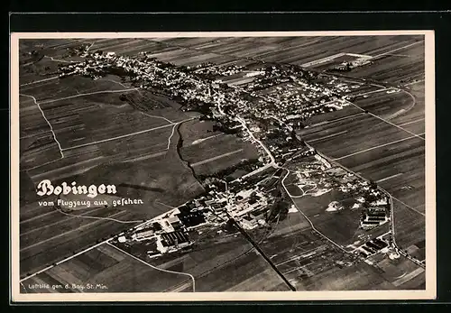 AK Bobingen, Ortsansicht vom Flugzeug aus