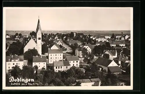 AK Bobingen, Ortsansicht aus der Vogelschau