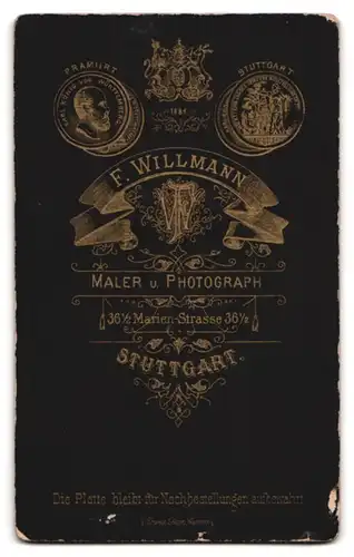 Fotografie F. Willmann, Stuttgart, junger Ulan in Uniform mit Epauletten und Schützenschnur