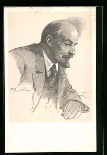 AK Portrait von Lenin im Anzug