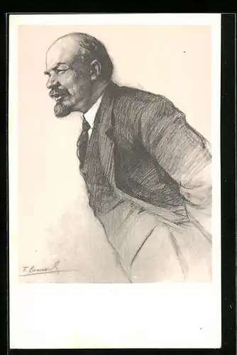 AK Portrait von Lenin im Anzug