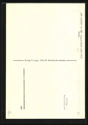 AK Die Meister, Studie von Auguste Rodin